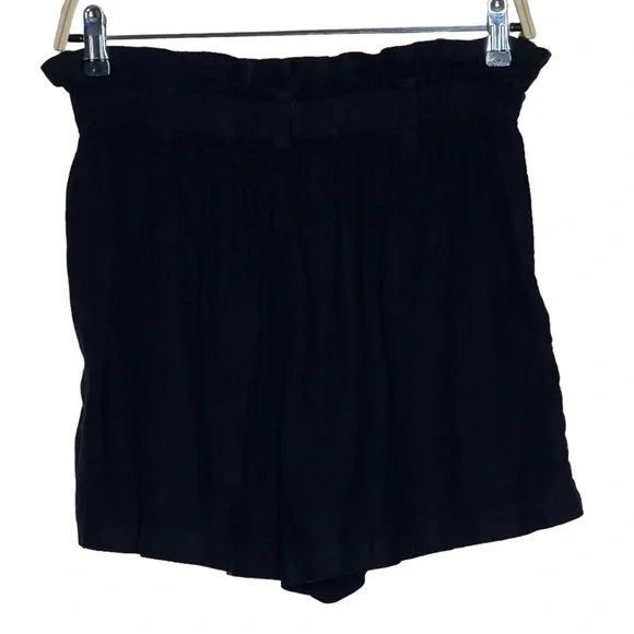 Madewell Linen Blend Size 4 Black Paperbag Shorts - Picture 5 of 6